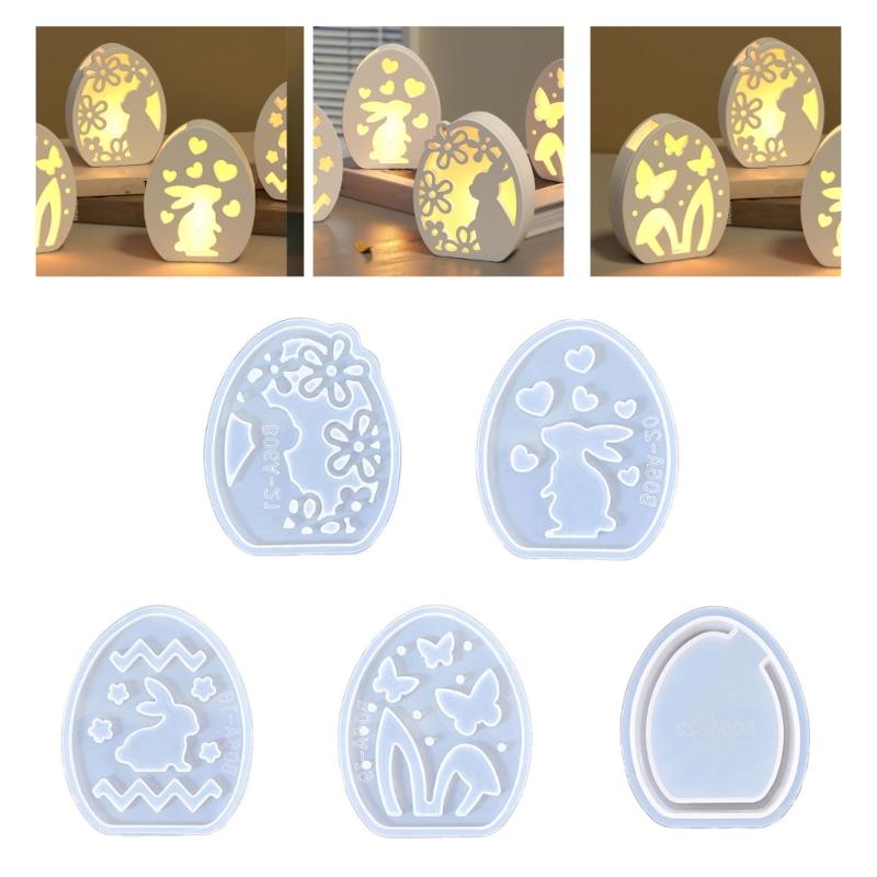 Hollowed Bunnies Silicone Candle Holder Molds for Making Tealight Holder Candle Stand Home Decoration Epoxy Resin Molds
