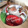 Merry Christmas Round Rug Sowman Mat Christmas Decor Christmas Gift Xmas Carpet Rugs for Living Room Home Decor Red Round Rug