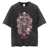 Eren Jager Attack on Titan Summer Streetwear Washed T-Shirt Anime Graphic Print TShirt Men Harajuku Cotton Oversize Vintage Tee