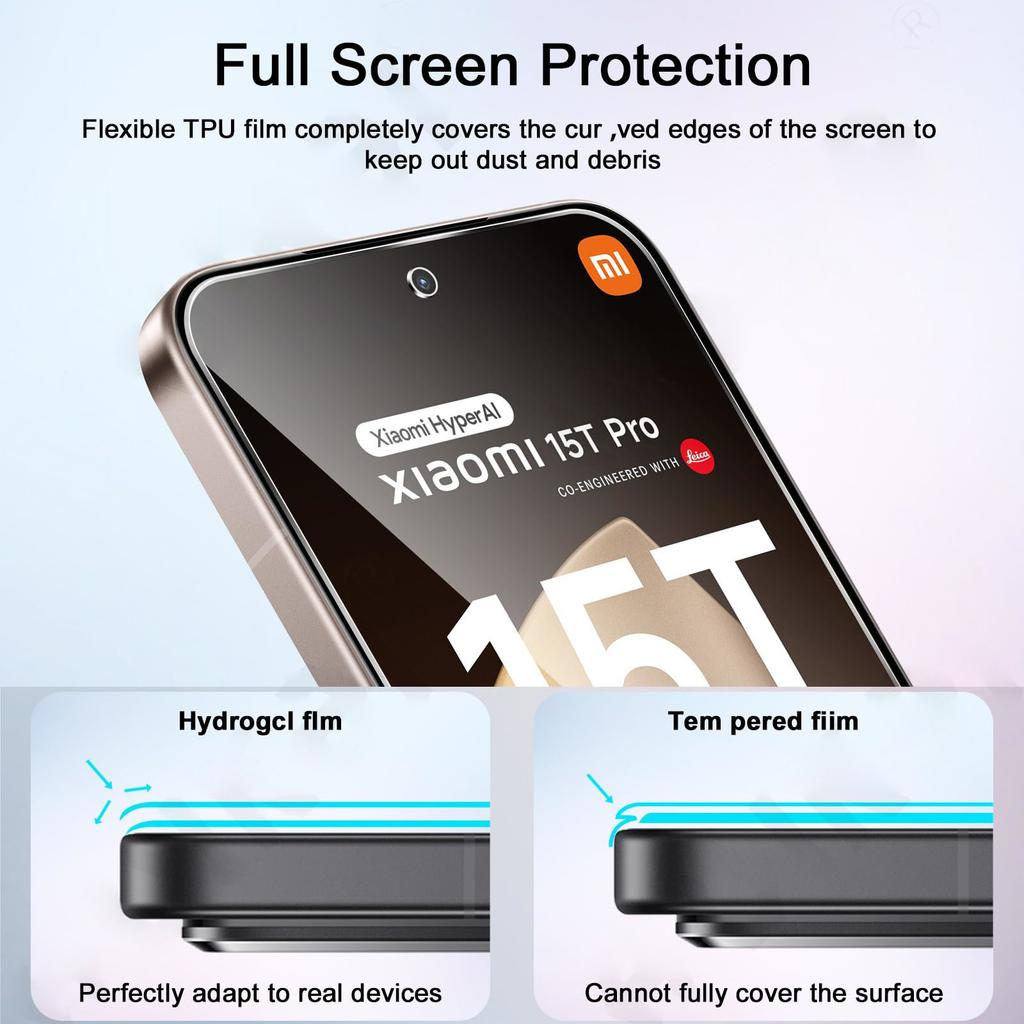 4 Stück Hydrogel-Folie für Xiaomi 15T Pro 17 Pro Max Gel-Folie für Xiaomi 13 12 Lite 14 Ultra 10 11T 12T 15T 14T Pro Displayschutz