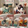 Classic Retro Japanese Lady Beautiful Pillow Case Pattern Printed Pillowcase For Living Room Sofa Cushion Cover & Bedroom Decor