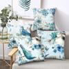 Blue Flower and Bird Print Decorative Pillowcase Living Room Office Ornaments Home Pillowcase