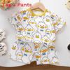 Kinder Cartoon Muster Baumwolle Kurzarm Pyjama Set Für Sommer Komfort Spielzeit