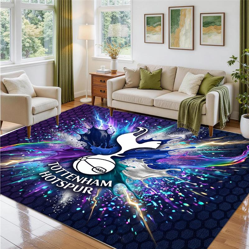 Tottenham Hotspur Design Crystal Velvet Rug Soft Decorative Mat for Bedroom Entrance