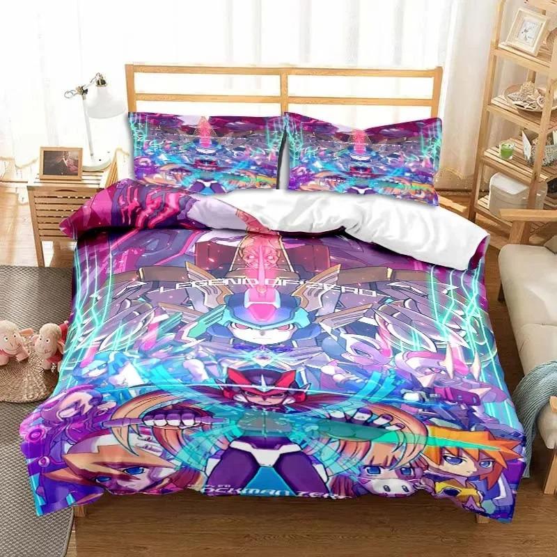 Spiel Cartoon Rockman Megaman Bettwäschesets exquisite Bettwarenset Bettbezug Bettdecke Set Luxus Geburtstagsgeschenk