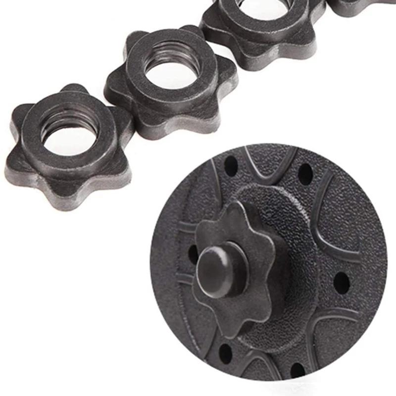 4x Barbell Spinlock Collars Replacement Bar Hexagon Nut for Barbell Bar Training