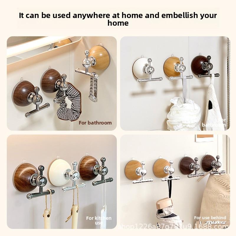 Holzmaserung Saugnapfhaken Stark, ohne Bohren, hochbelastbar für Eingangsbereich und Badezimmer