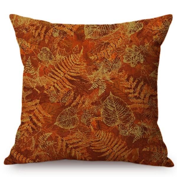 Nordic Yellow Sunflower Hand Painting Cushion Cover Rural Pastoral Pumpkin Vine Leaves Sofa Decoration Chair Pillow Case Cojines