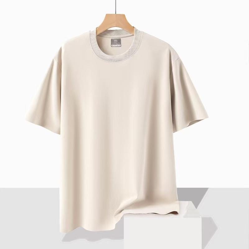 Seamless Solid Color Loose Round Neck Cool Short Sleeved T-shirt