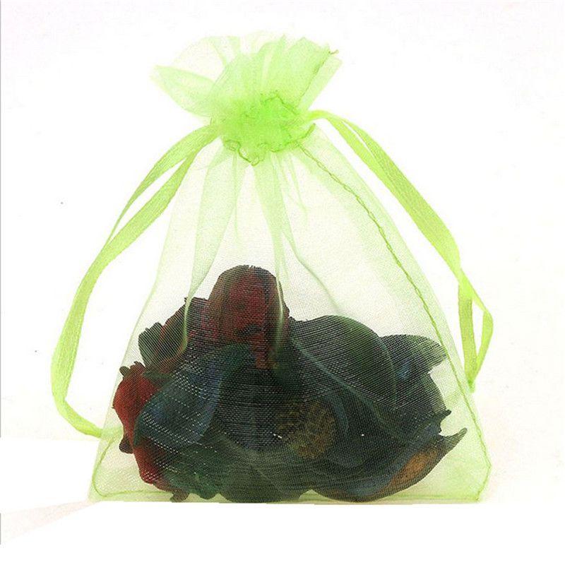 

10 шт. Мешочки из органзы с завязками Свадебные подарочные мешочки для угощений Конфетные мешочки Ювелирные изделия Green-10pcs,S-7x9cm