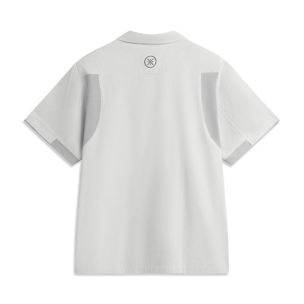 Li Ning Wade Series Comfortable Simple Loose Casual Letter Short Sleeve Shirt Men shirts Geological-Gray ASHV169-2