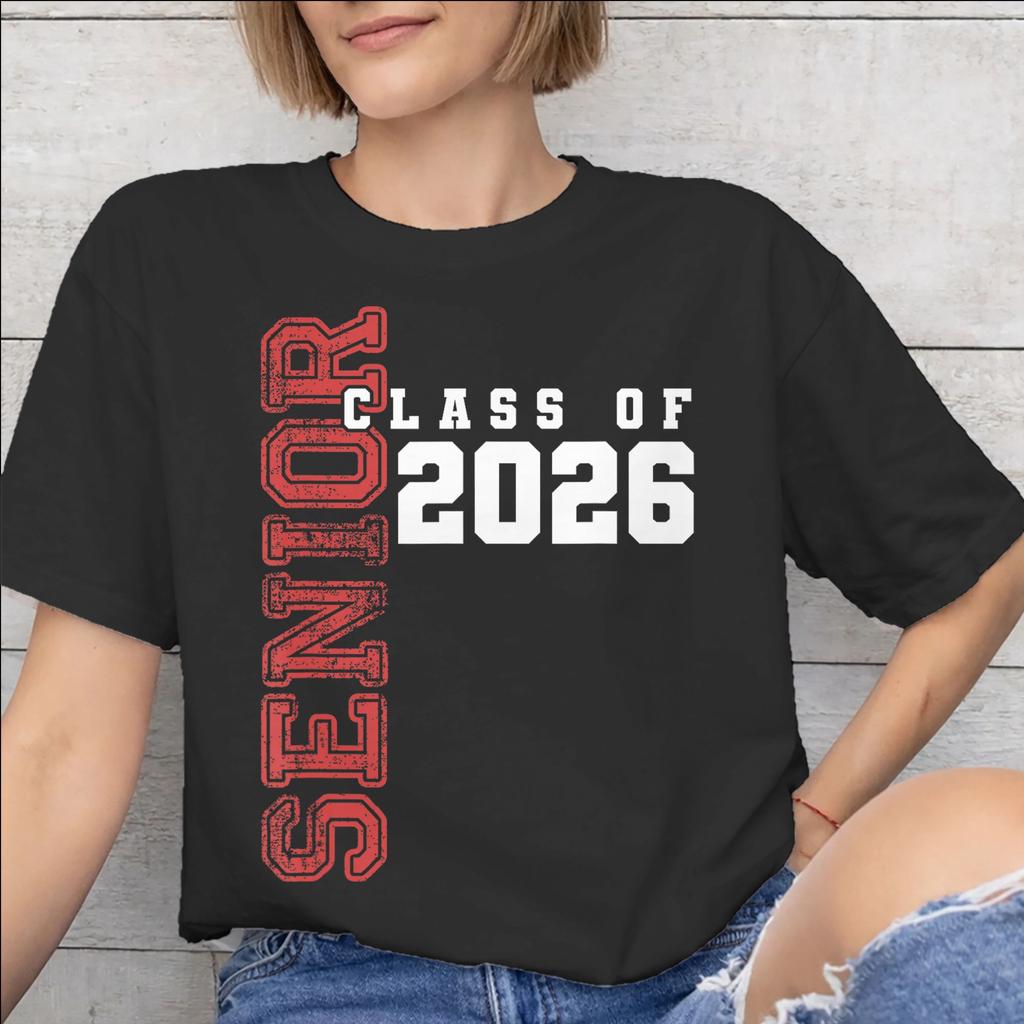 Class of 2026 Senior Graduation Graphic Printed T Shirt for Unisex Unisex Pure Cotton Tee Shirt Clothing