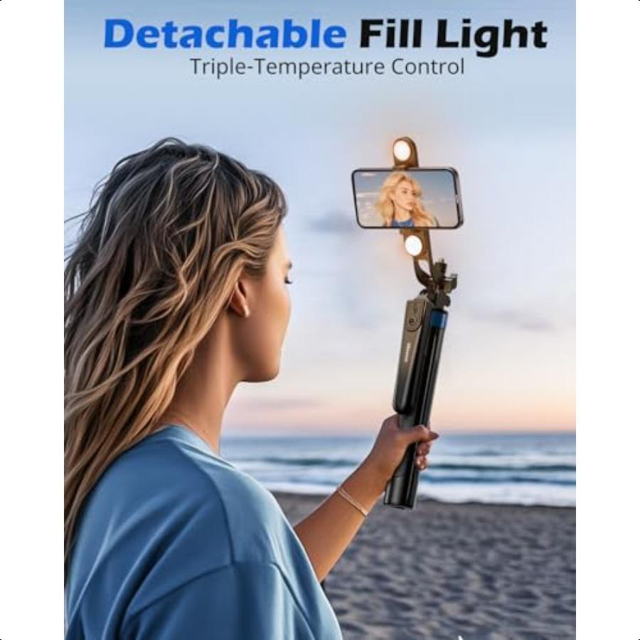 UBeesize 64'' Extendable Phone Tripod Selfie Stick with Light and Remote Adjustable Tripod Stand for iPhone 1116 Android GoPro
