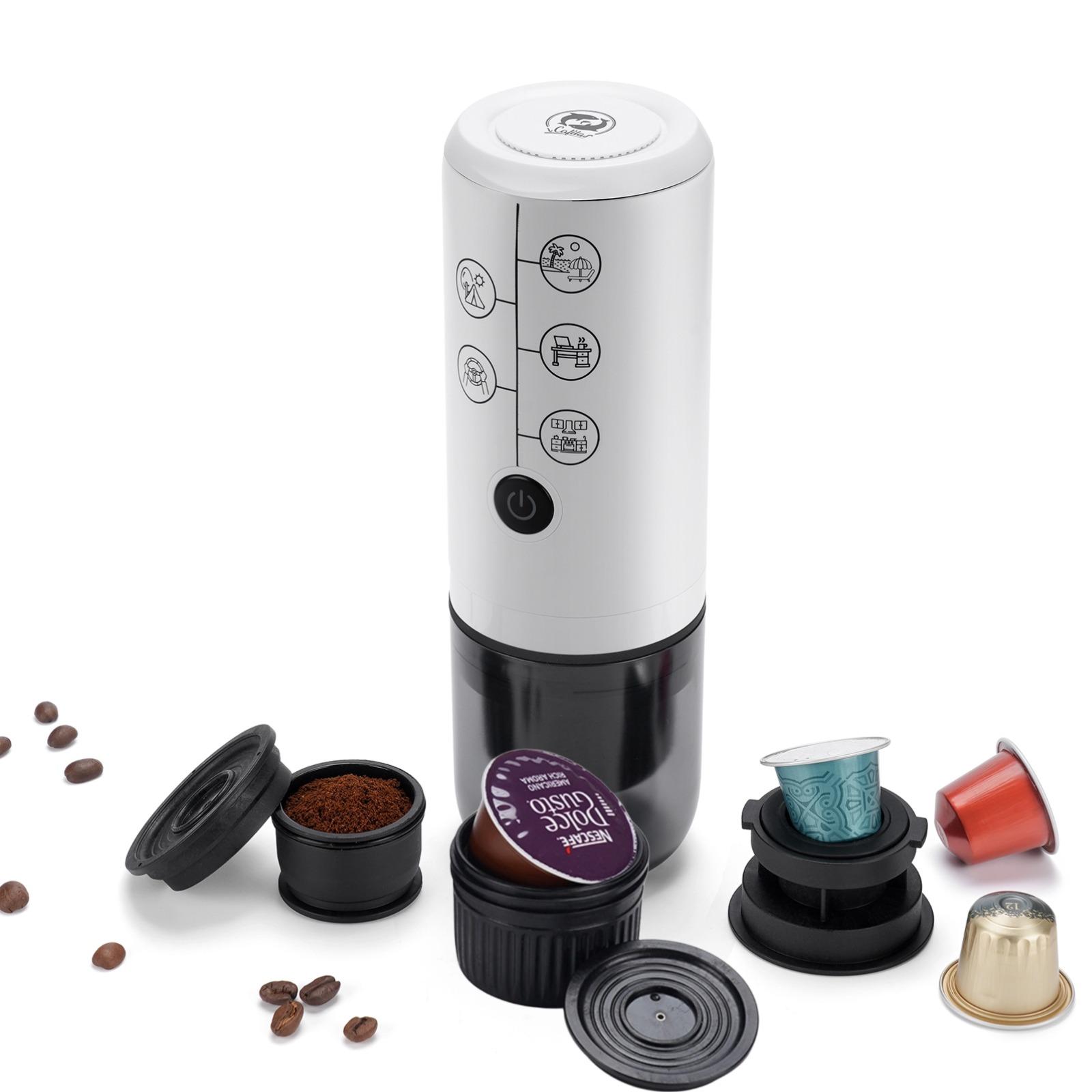 

i Cafilas 3 в 1 портативная эспрессо-машина 17 бар для капсул Nespresso и Dolce Gusto и кофейного порошка для путешествий на открытом воздухе белый