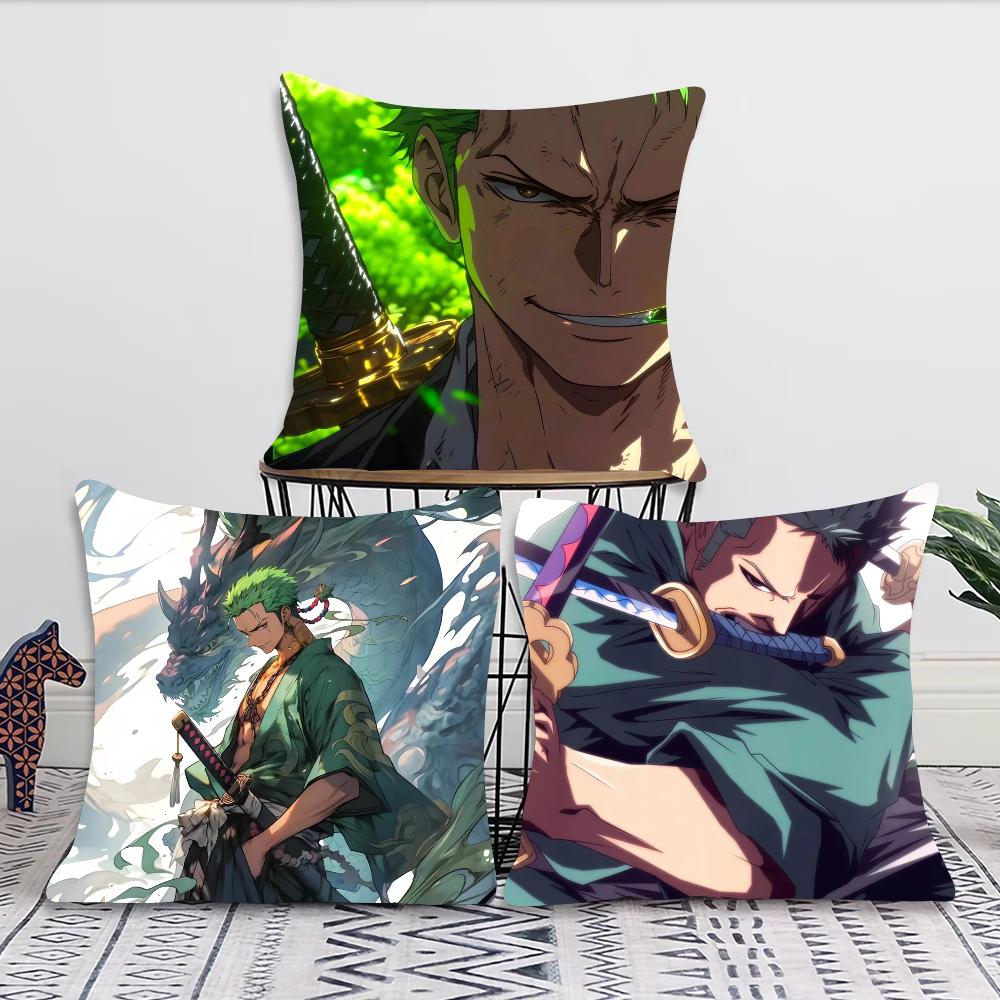 Roronoa Zoro Animation O-One P-Piece Pillow Case Square Pillow Bedroom Sofa Leisure Comfort CushionLiving Room Home Decoration