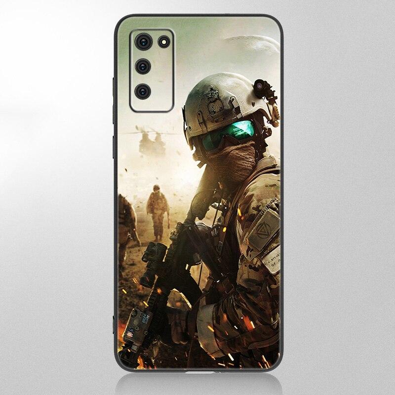 Army Soldier Special Forces Case For Samsung Galaxy A12 A02S A22 A32 A52 A72 A71 A51 A41 A31 A21 A11 A50 A70  A20S Black Cover