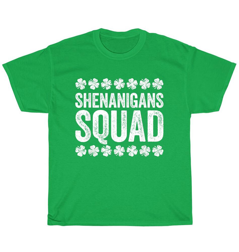 NEW Shenanigans Squad Shamrock Clover St Patricks Day T-Shirt Unisex Tee Gift 2XL