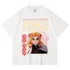 230 Gsm 100% Cotton Demon Slayer V117 Rengoku Print Unisex Heavy Cotton T Shirt