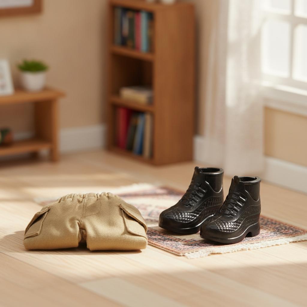 OB11 Doll Cargo Pants Side Pockets 1/12 BJD Trousers Elastic Waist Miniature Pocket Effortless