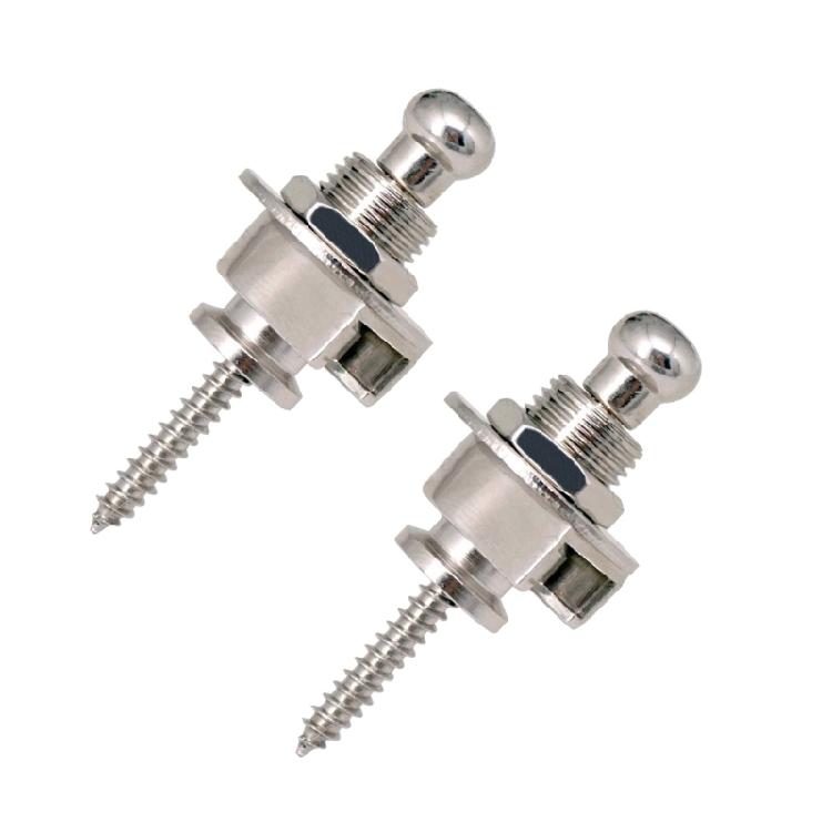 2Pieces Guitar Strap Locks Easy to Use Guitar Strap Buttons Metal Texture Bass Strap Locks Metal Guitar Pins for Guitar серебряный