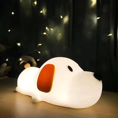 Stimmungslicht Silikon Papa Welpe Nachtlicht Dimmbar USB Wiederaufladbar Welpen Nachtlicht Niedliches Weiches Tierlampe Schlafzimmer Dekoration