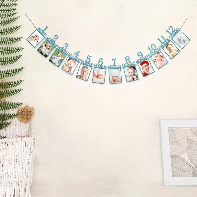 Festive Party Decor Hanging Photo Banner Wall Background Prop Paper Frame Flag Supplies for Holiday Celebrations
