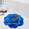 3D Blume Fußmatte Große Blumenform Wohnzimmerteppich Realistischer Floral Schmetterling Bodenmatte mit Anti-Rutsch-Boden für Haus Schlafzimmer Esszimmer Dekoration