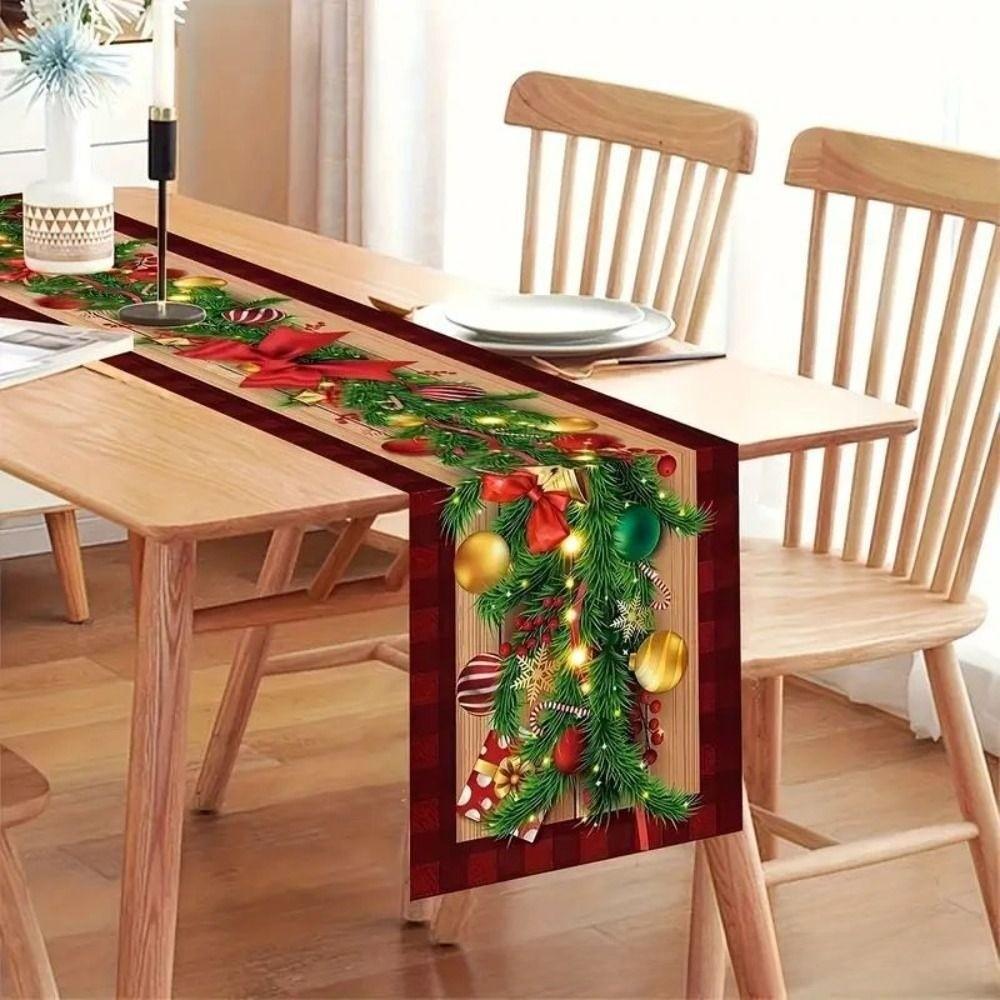 Navidad Gift Christmas Table Runner Xmas Party Christmas Tablecloth  Home Table Decors