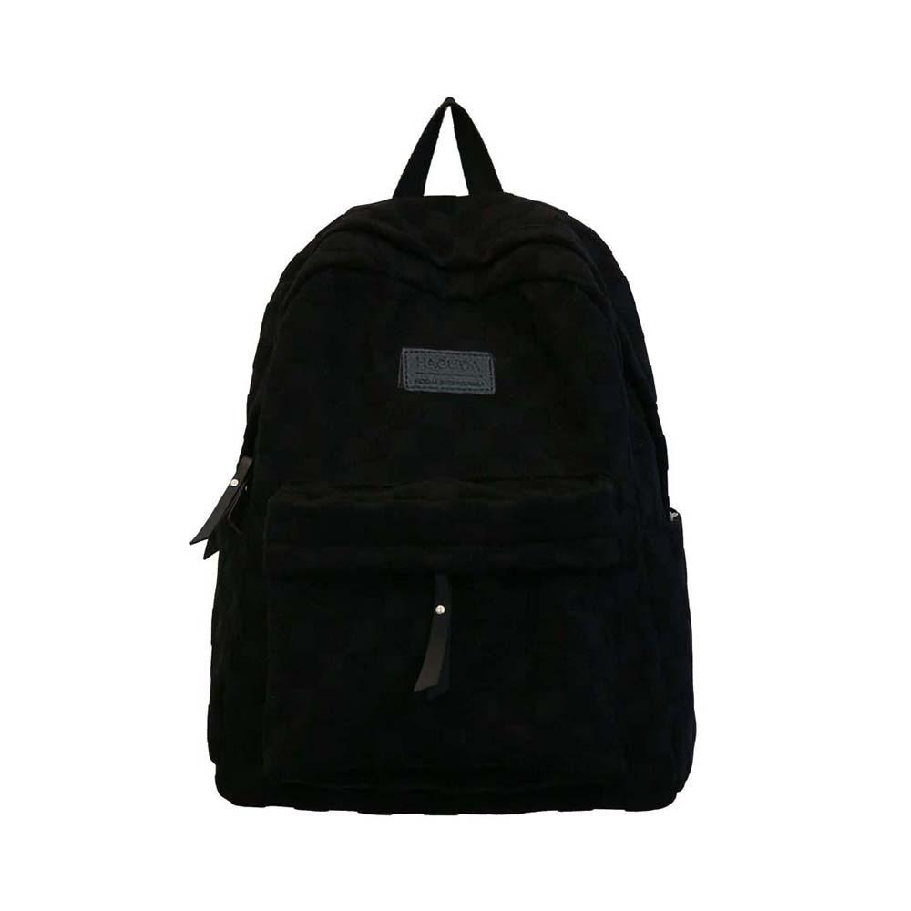 

Легкий клетчатый рюкзак большой вместимости, повседневный, для студентов, однотонный, школьная сумка, для детей чёрный