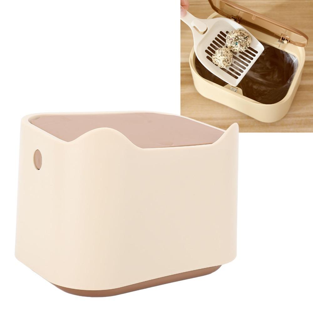 Enclosed Design Cat Waste Garbage Can with Press Type Lid Multipurpose Trash Bin for Home