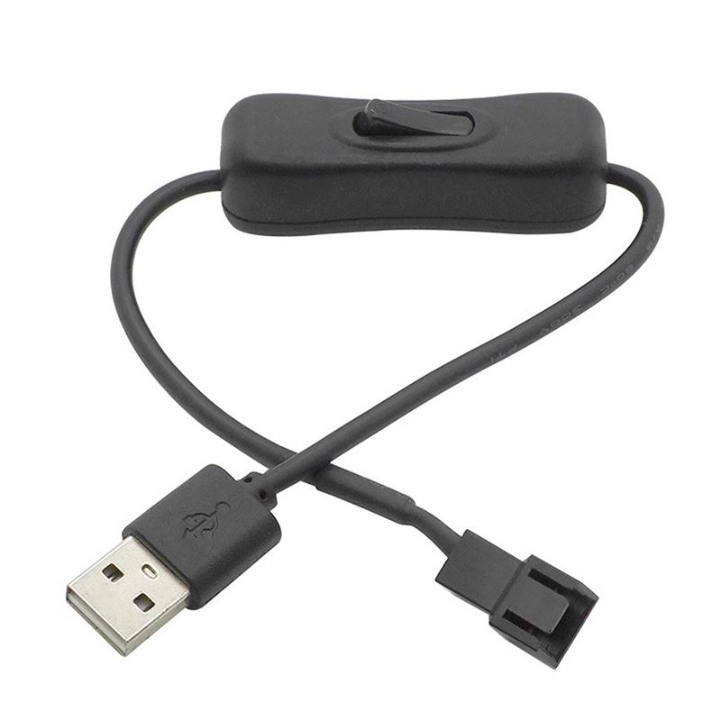 1Pc Case Fan Adapter Connector Cable Usb 2.0 A Male To 3-Pin Pwm 5V Usb Sleeved Fan Power Adapter Cable