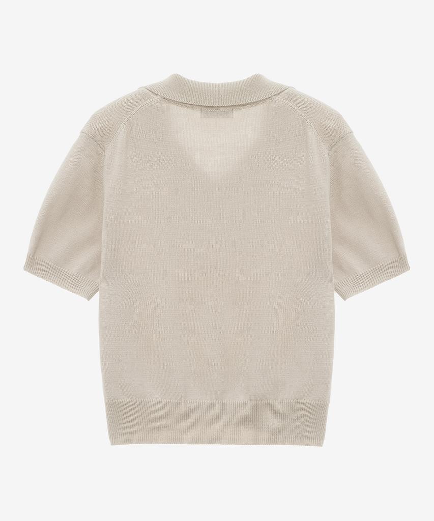 BASIC HOUSE Women'S Acrylic Open Collar Sweater Light Khaki Lzkt3201