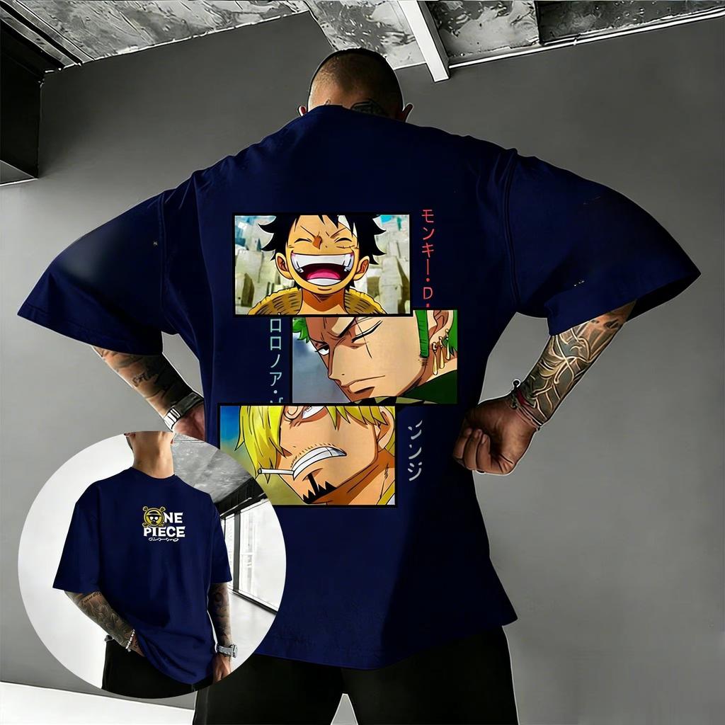 One Piece anime pattern Tshirt  Mens 2026 Summer Y2K Loose Pure Cotton ShortSleeved Tshirt  Street Casual Jacket