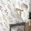 Cortinas Transparentes com Flores e Folhas em Aquarela Para Sala de Estar Quarto Cortina de Tule Para Cozinha Painéis de Cortina Voile