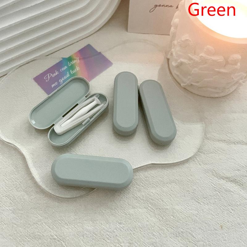 

Портативный мини-бокс для контактных линз с зеркалом, пластиковый футляр для контактных линз, коробка для цветных линз Macaron, подарочный футляр для путешествий и дома зелёный