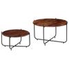 VidaXL 2x Table Basse Bois de Sesham Massif Table de Salon Console Canapé 246015