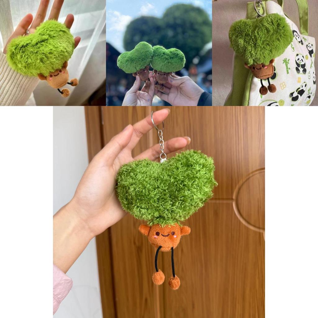 Peluş Anahtarlık Kalp Ağaç ve Gine Domuzu Çıkarılabilir Sevimli Hayvanlı Çanta Süsü ve Koleksiyoncular İçin