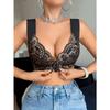 Floral Lace Front-Closure Push-Up Bra
