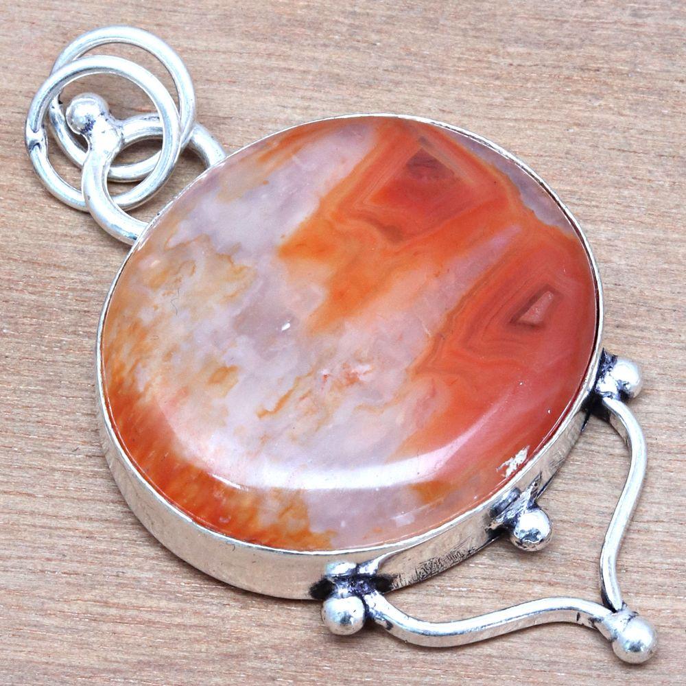 Pendant Red Copper Rutile Gemstone Gift For Her Silver Jewelry 2"