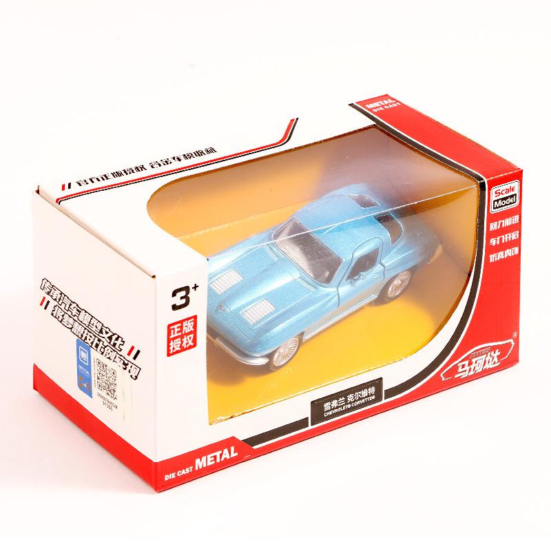 

1/36 Corvette Stingray 1963 Игрушечная модель автомобиля для детей RMZ CiTY Литая миниатюра Коллекция с откидным механизмом Подарочный подарок для мальчика синий