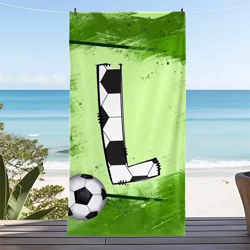 Letter Striped Beach Towel Modern Minimalist Quote Print Quick Dry Soft Cheerful Towel for Summer Beach