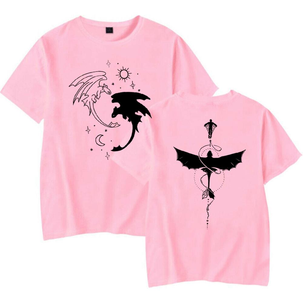 Two Sided Toothless Dragon Botanical Tshirt Dragon Movie T-Shirt Dragon Graphic Shirt Men Women Short Sleeves Tees Tops