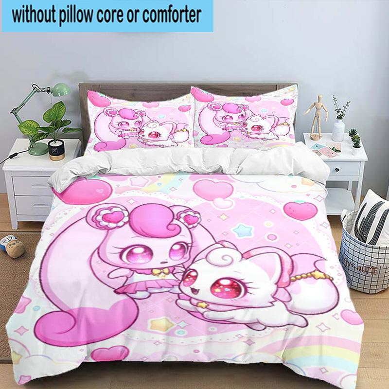 Heartsping Doll And Friends Fantasy 3pcs Bedding,Including 1pc Duvet Cover And 2pcs Pillowcases Perfect for Christmas,Ideal for Bedroom, Dormitory