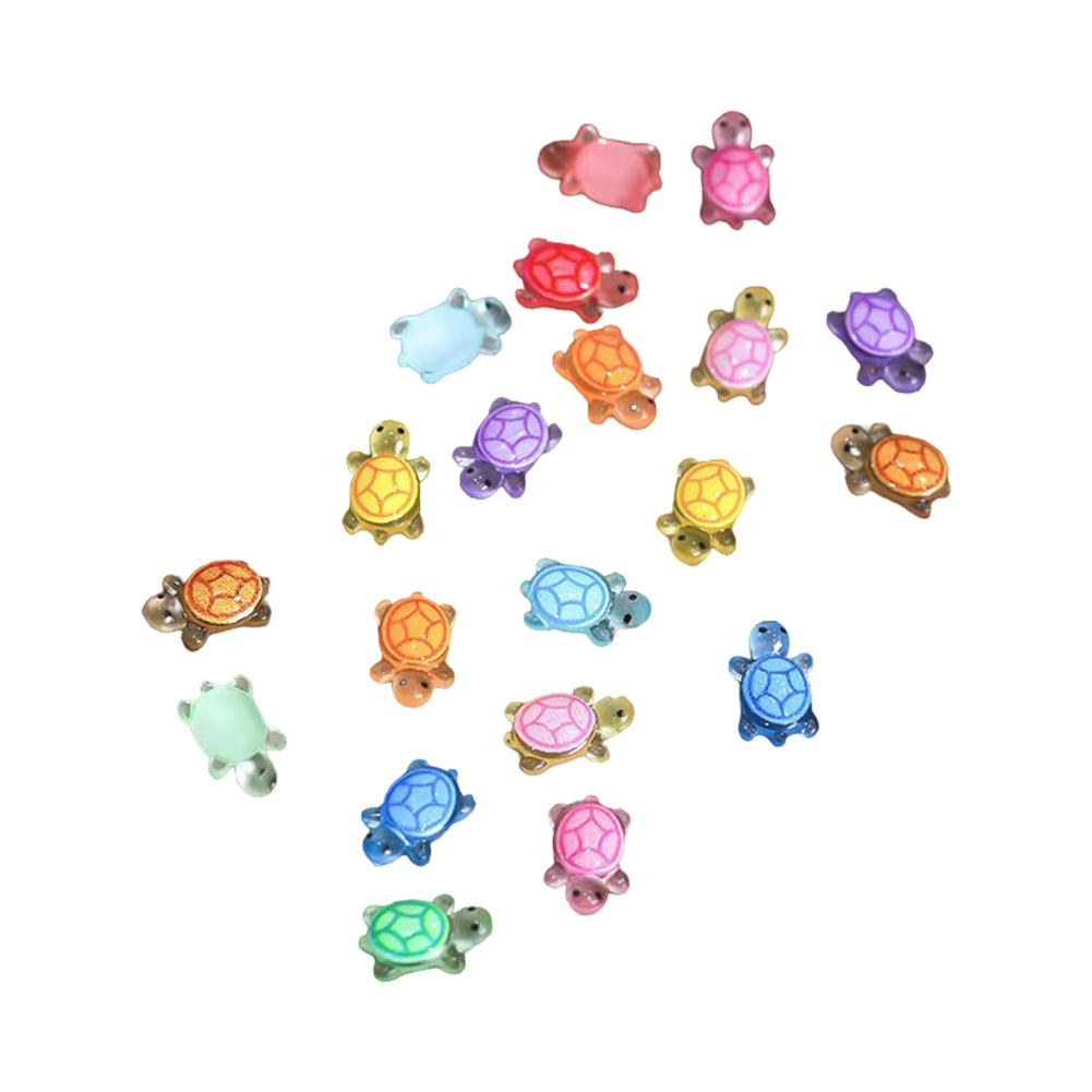 100pcs Mini Resin Turtles Night Glow Turtle Figurines Multi-Function Glow In The Night Turtle Miniatures for Micro Landscap
