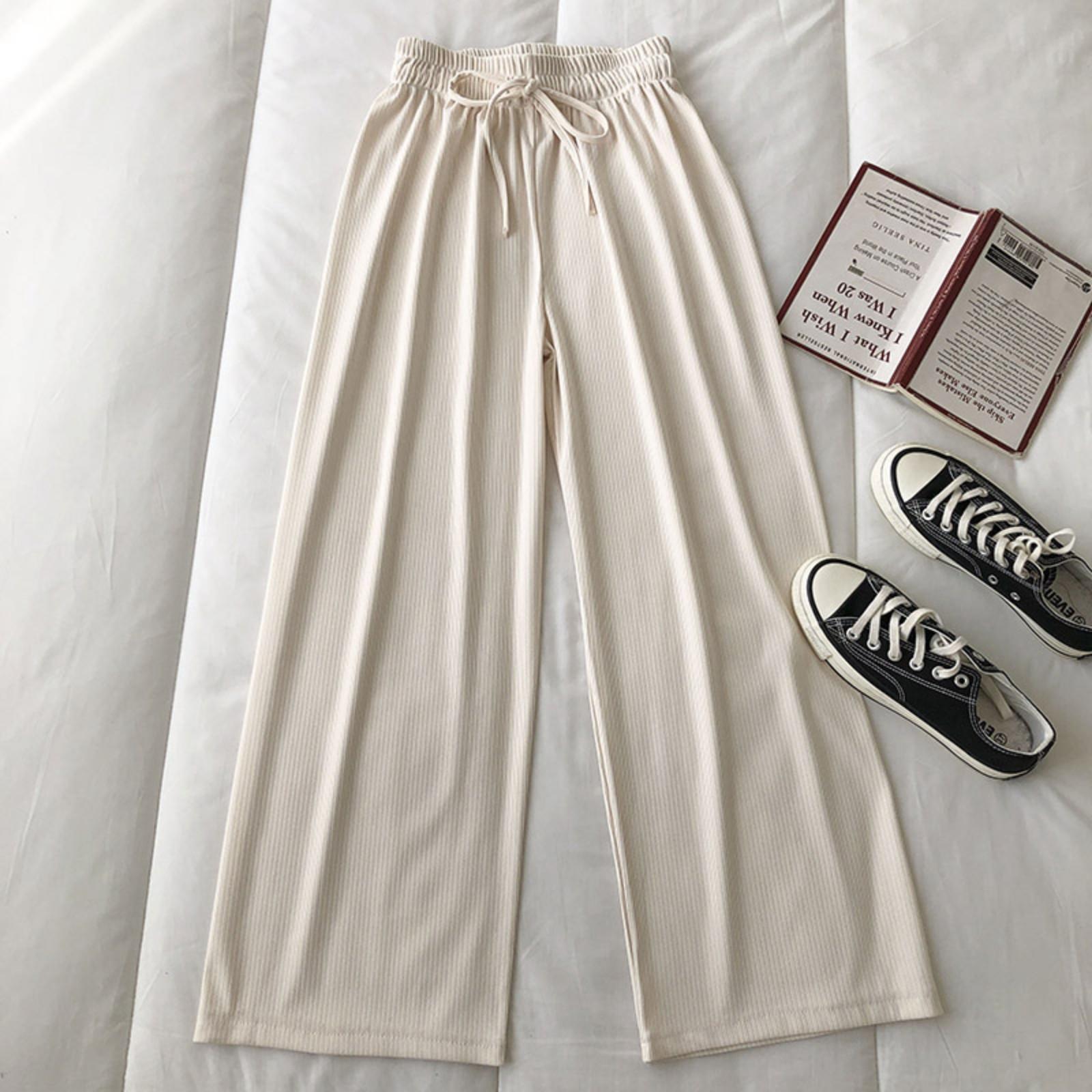 

Брюки с эластичной талией и широкими штанинами, женские свободные прямые повседневные брюки One Size хаки