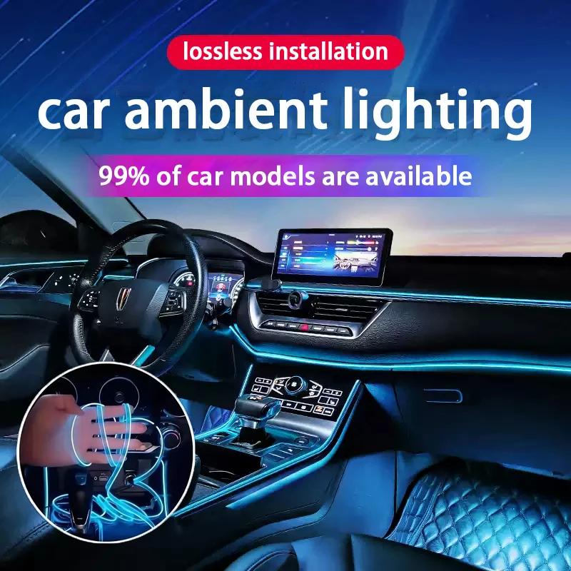 1/2/3/5m Cold light emitting light strip car LED interior ambient light decorative light center console dashboard light strip