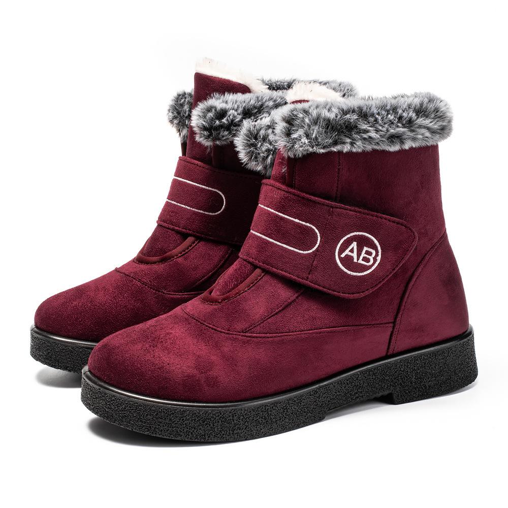 Women's Velcro winter cold -40 ° thickened padded waterproof comfortable warm lightweight hiking non-slip thick sole cushioning snow boots