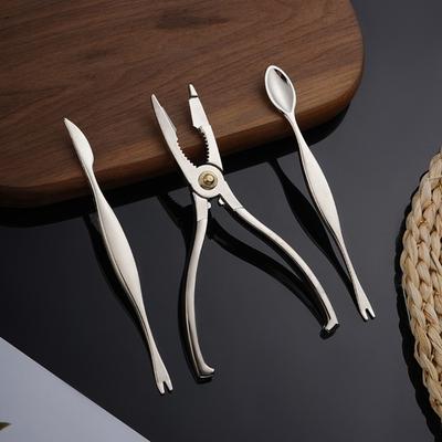 3pcs Labor-saving Crab Stripping Forceps Zinc Zinc Zinc Alloy Lobster Pliers Clip Pick Set  Shrimp