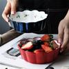 Nordic Einfache Hand Bemalt Keramik Salat Kuchen Schüssel Bunte Porzellan Suppe Obst Schüssel Spitze Reis Dessert Snack Schüssel Geschirr