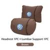 Car Leather Headrest Pillow Neck Lumbar Support Soft Lumbar Cushion Beige For Volkswagen VW Jetta Golf Beetle CC EOS MK2 MK4 MK5 HY3